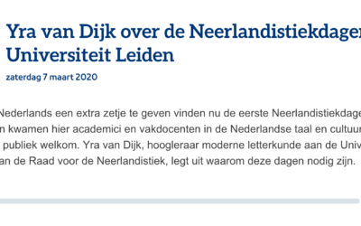 Yra van Dijk over de Neerlandistiekdagen op de Universiteit Leiden
