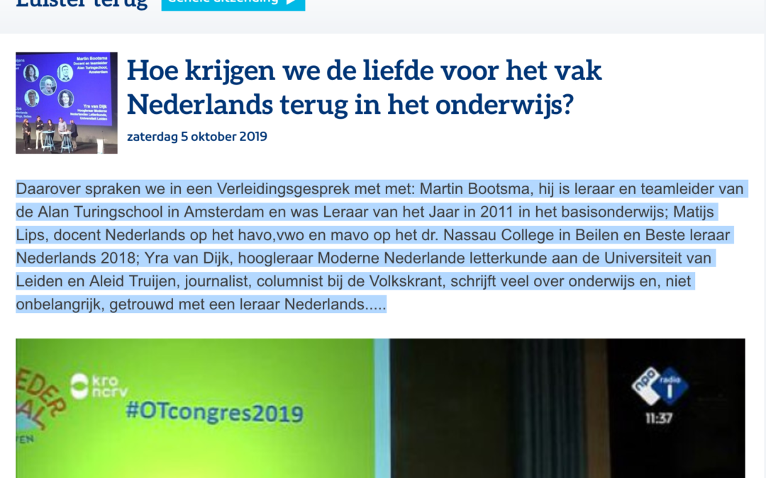 Hoe krijgen we de liefde voor het vak Nederlands terug in het onderwijs?