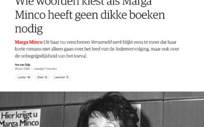Wie woorden kiest als Marga Minco heeft geen dikke boeken nodig