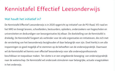 Kennistafel Effectief Leesonderwijs